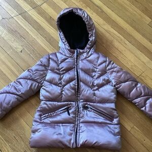 Luxe Sam Edelman Girls Size 4 Solid Purple Puffer Jacket,Polyester Blend,Flaws